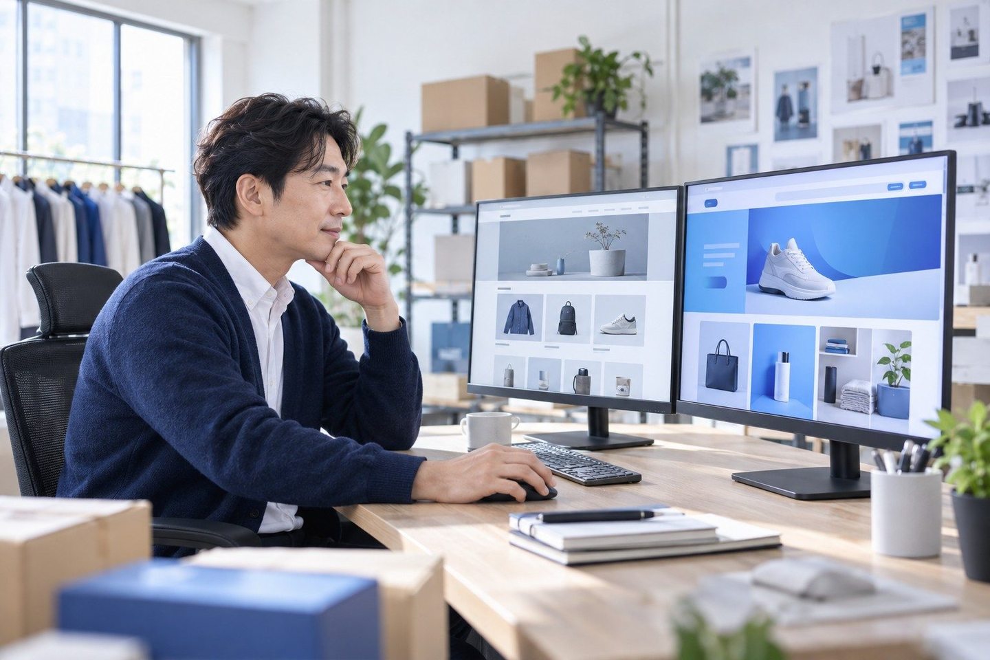 모니터 앞에서 결제 업무 화면을 확인하는 남성 — 음식점 카드단말기 오픈 일정오픈 일정, 개업일부터 세어 봐요 연락 주시면 개통 날까지 함께 잡아 드립니다.